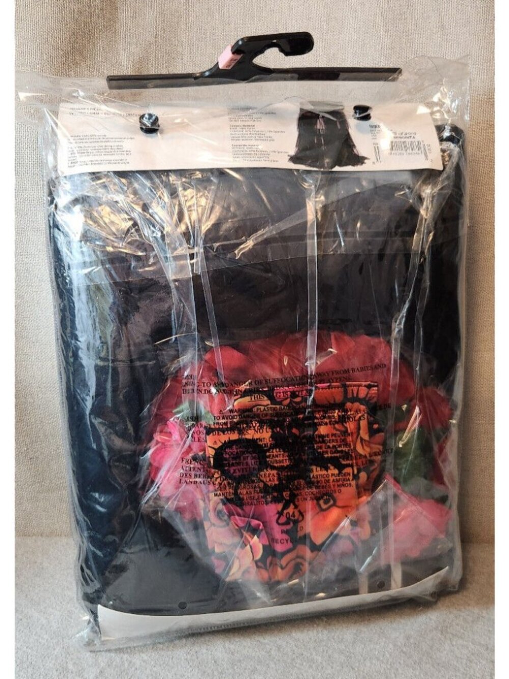 Day Of The Dead Senorita Beauty Floral Black 5PC Dress 1XL 1XLARGE 14 -16 NEW - Picture 3 of 3
